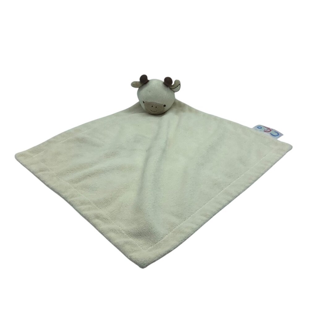 CoCaLo Baby Security Blanket Plush Lovey Cream‎ Cow Giraffe Comfort Toy 12"